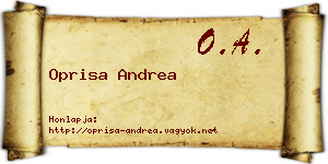 Oprisa Andrea névjegykártya